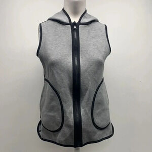 Lululemon Insculpt Vest Sleeveless Hooded Reversible Black Heathered Grey Size 4